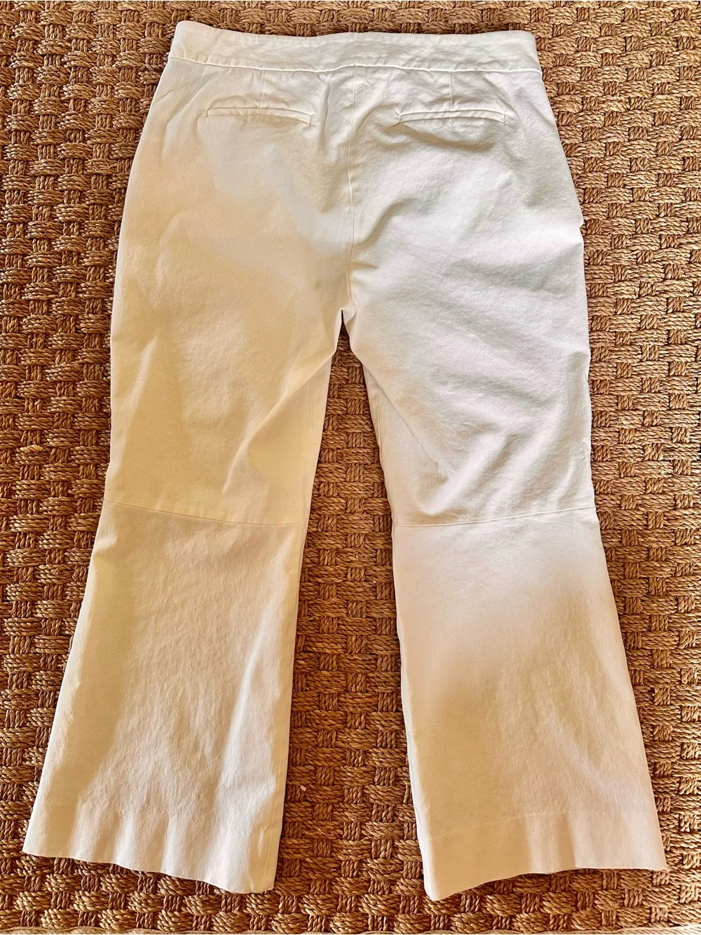 J.Crew Ivory Kick Flare Crop Pants Size 8 Stretch Cotton Blend